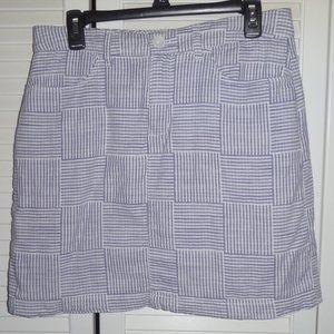 C&B blue & white seersucker patch skort size 10